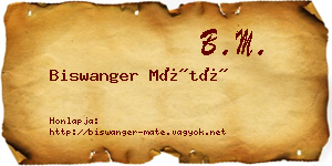 Biswanger Máté névjegykártya